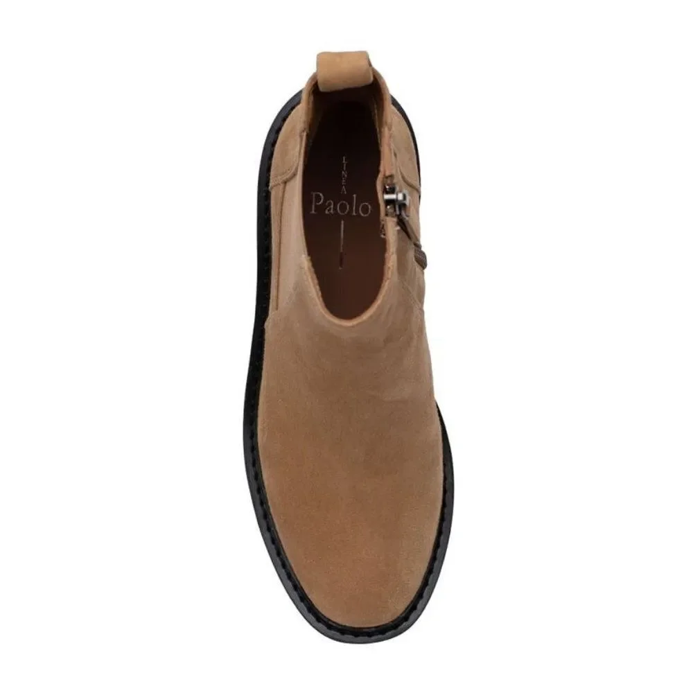 Linea Paolo Leather‎ Ankle Boots Women's Platform Chelsea Winter Tan Size 9.5